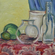 vetri, porcellana e frutta
