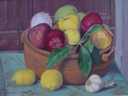 Natura morta con mele e limoni
