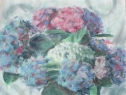 Ortensie in vaso di vetro